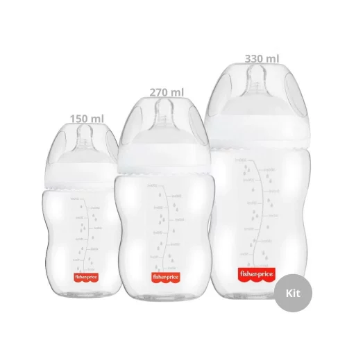 *Kit 3 Mamadeiras Fisher-Price First Moments Anticólica 150 ml 270 ml e 330 ml*