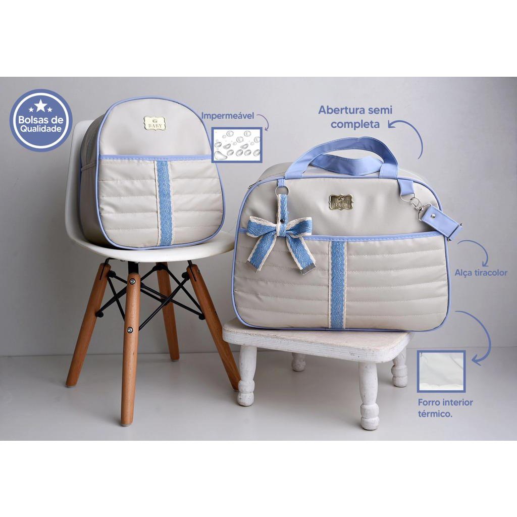 ✨ kit bolsa maternidade menino/menina mala para bebê de luxo dueto luender baby