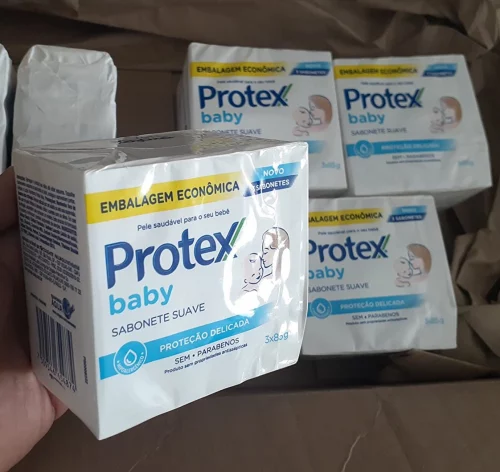 Kit com 3 Sabonetes em Barra Para Bebê Protex Baby Delicate Care 85G