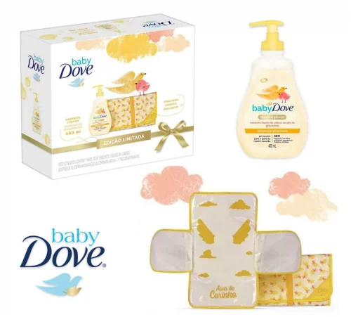 Kit Dove Baby Sabonete Líquido Hidratação Glicerinada 400ml + Trocador Infantil