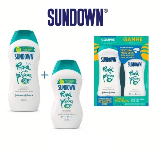 Kit Protetor Solar Corporal Sundown Praia e Piscina FPS50 200ml + 120ml