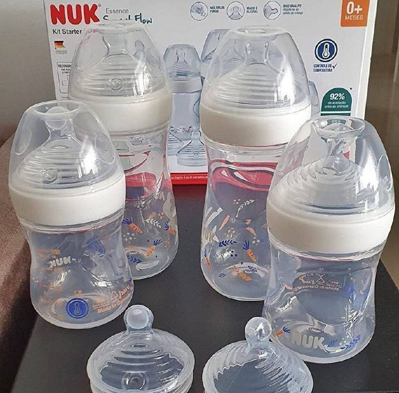 Kit Starter Mamadeiras e Bicos Anticólica Essence Smart Flow 150 e 270ml NUK - Branco