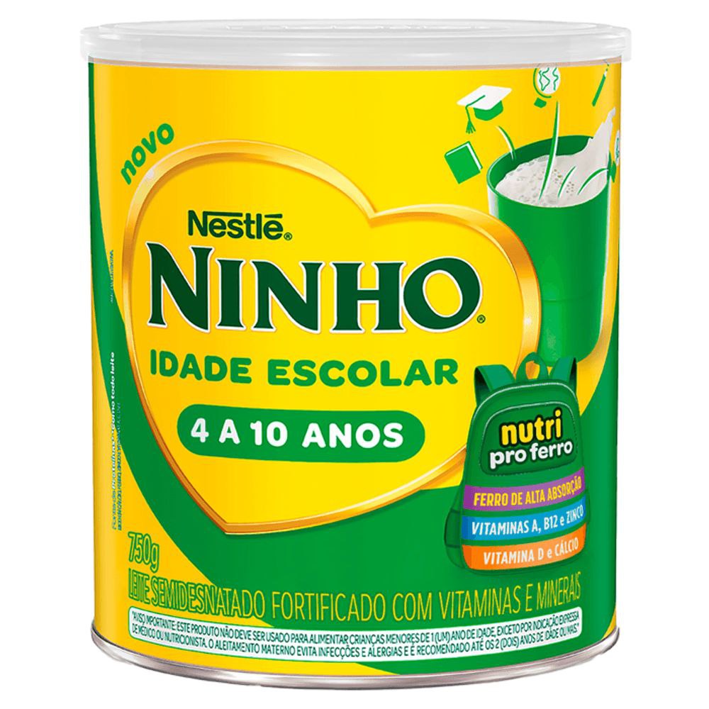 Leite em Pó Semidesnatado Ninho Idade Escolar 750g