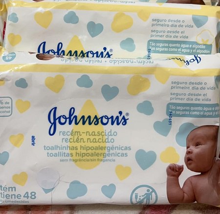 Lenços Umedecidos Baby Recém Nascido Johnson's, 48 unidades