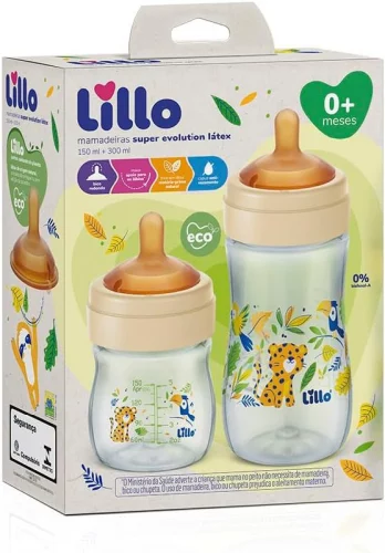 Lillo Kit De Mamadeiras Super Evolution Com Bico Látex 150Ml E 300Ml -
