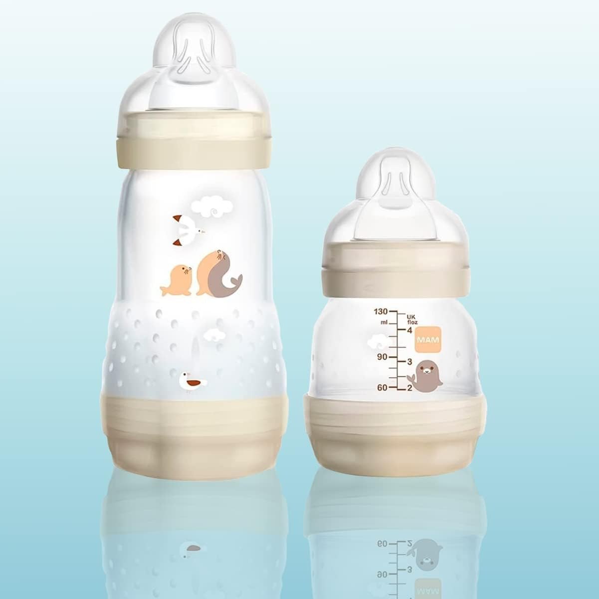 Mamadeira MAM Anticólica - Easy Start - Starter Set - Mamadeiras 130ml e 260ml - Neutra