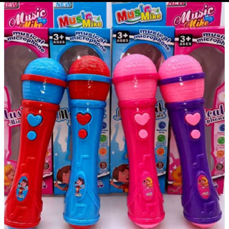 Microfone Infantil Brinquedo Sai a Voz e Musical Cantor Rock