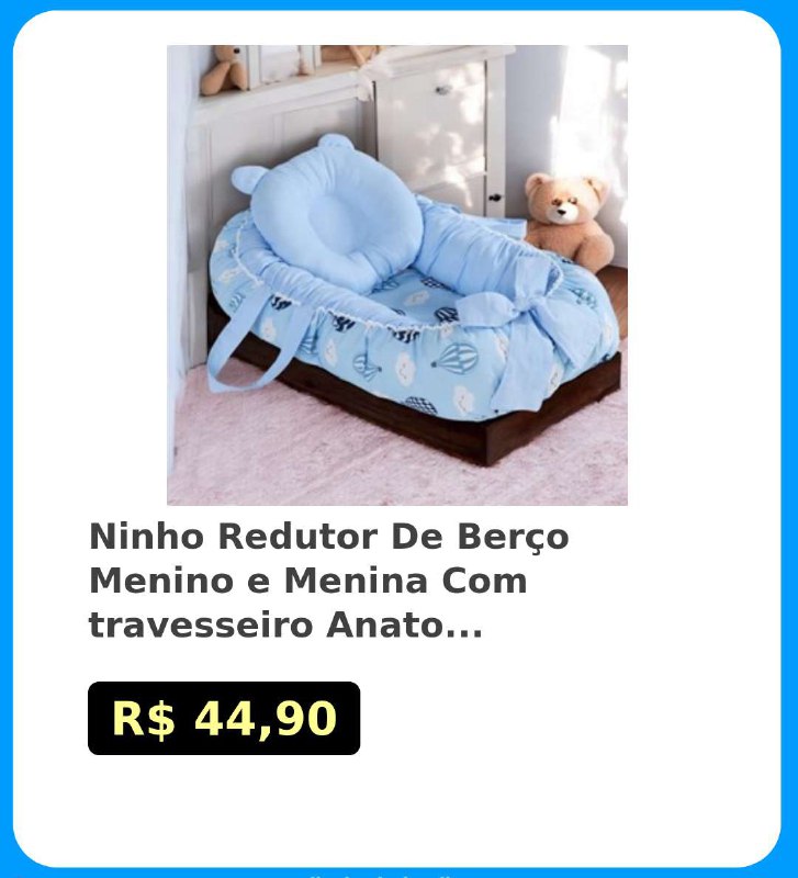 🛍Ninho Redutor De Berço Menino e Menina Com travesseiro Anatomico e Pompom