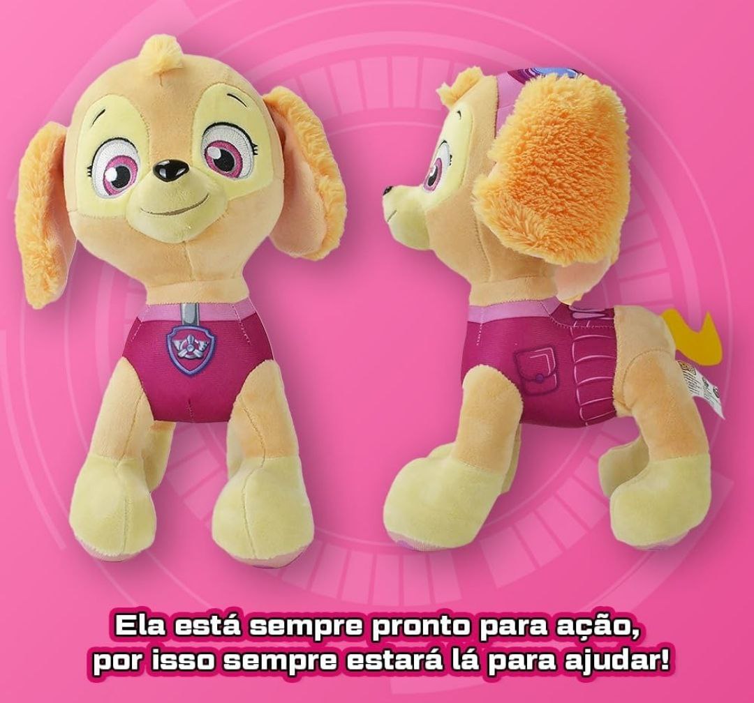 Pelúcia Skye, 12", Patrulha Canina, Sunny