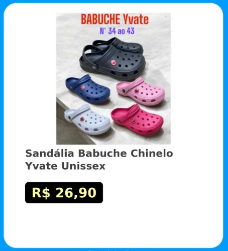 🛍Sandália Babuche Chinelo Yvate Unissex