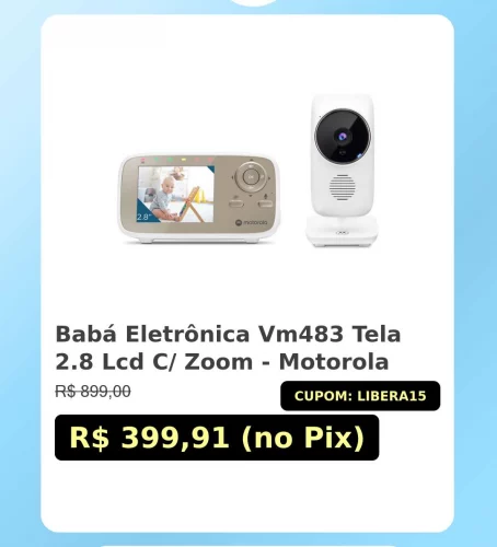 🛍️Babá Eletrônica Vm483 Tela 2.8 Lcd C/ Zoom - Motorola