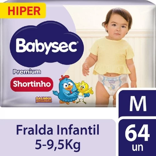 Babysec Fralda Galinha Pintadinha Pants Hiper M 64 Unids