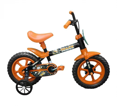 Bicicleta Arco Iris Infantil Aro 12 Preto e Laranja Track Bikes