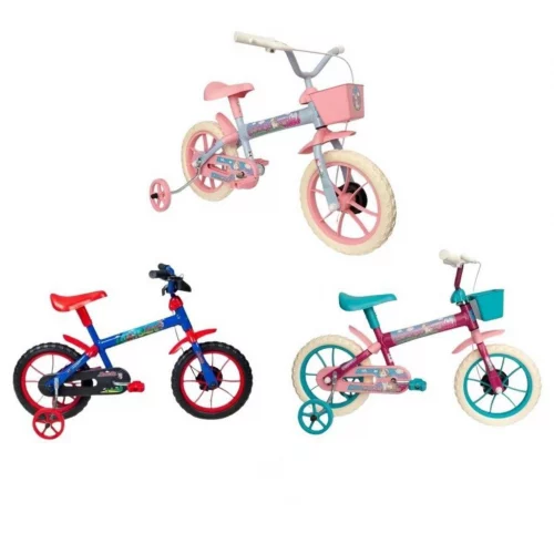 Bicicleta infantil verden - aro 12 com rodinhas - 3 cores disponíveis