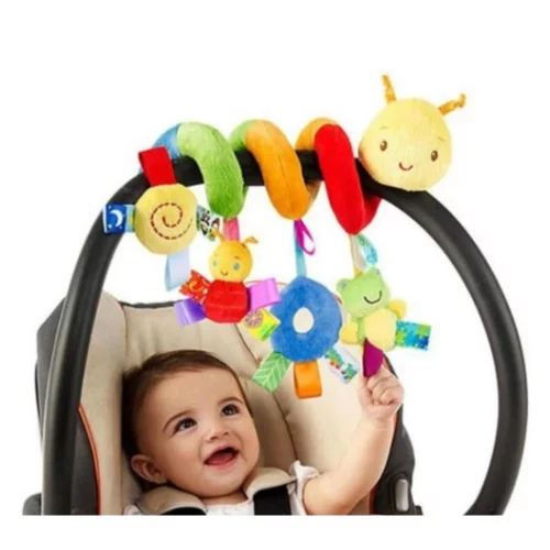 Brinquedo de pelúcia para Carrinho de bebê recém-nascido, formato espiral com chocalhos, Weesey