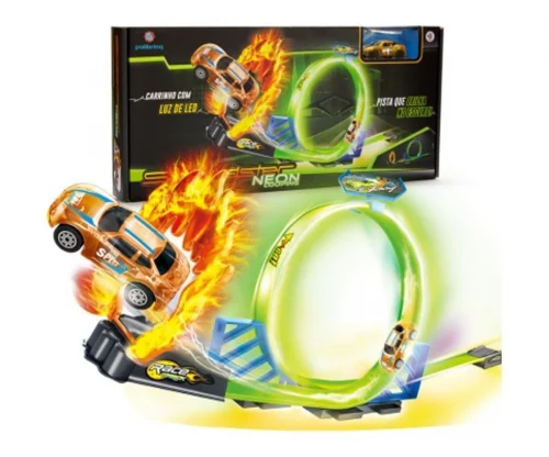 Brinquedo Pista Carrinho Neon Looping