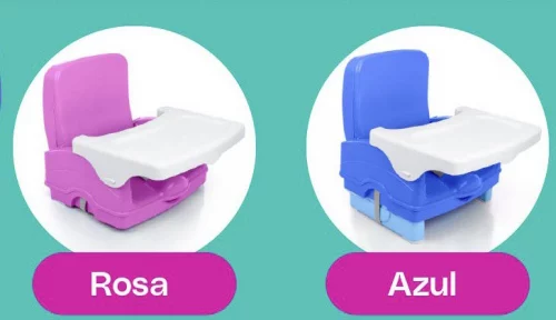 🛍️Cadeira de Alimentação Portátil Cosco Kids Smart 2 Posições de Altura até 23kg - nas cores azul e rosa