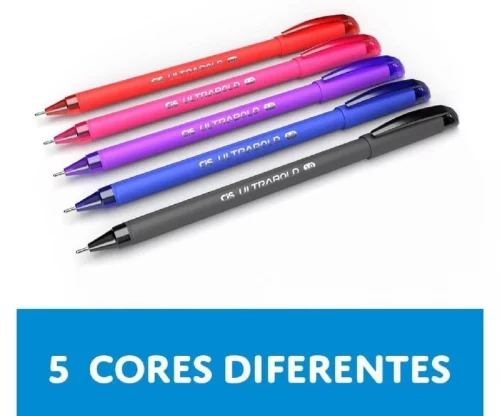 Caneta Esferográfica Ultra Bold Ponta 1.0 mm Estojo com 5 unidades CIS