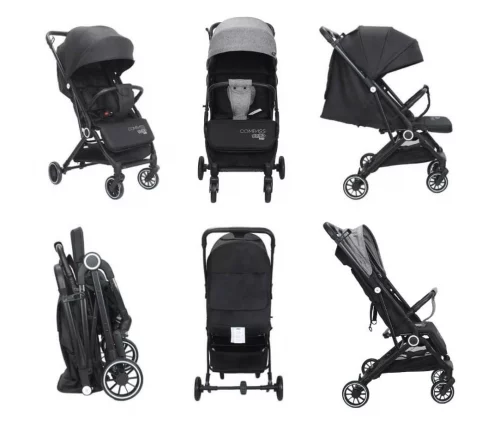 Carrinho Passeio Vira Berço Compass Maxi Baby (Cinza ou Preto)