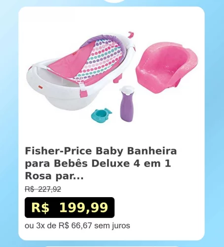 🛍️Fisher-Price Baby Banheira para Bebês Deluxe 4 em 1 Rosa para crianças a pa...