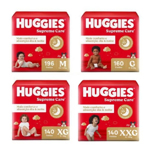 Fralda Huggies Supreme Care Pacotão
