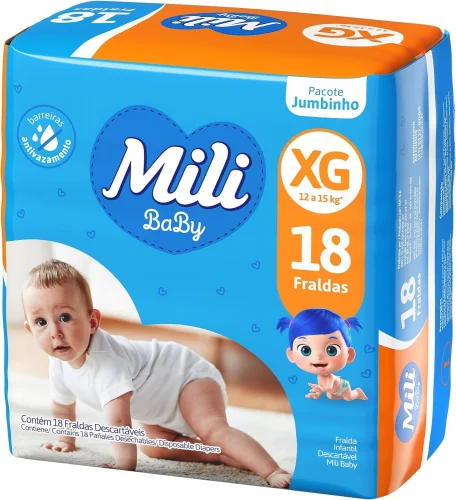 Fralda Mili Ultra Seca Jumbinho XG 18 Unidades