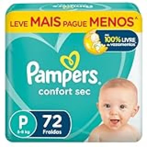 Fralda Pampers Confort Sec P - 72 fraldas
