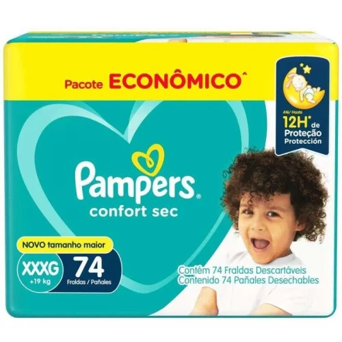 Fralda Pampers Confort Sec XXXG com 74 Unidades