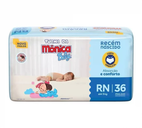 Fralda Turma da Mônica Baby Jumbo RN 36 Unidades