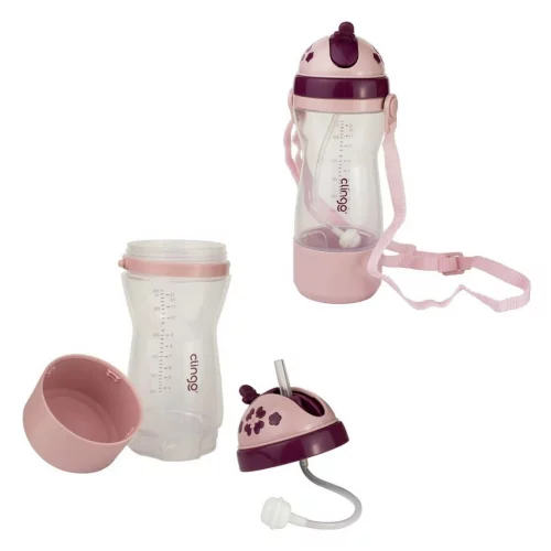 Garrafa Com Porta Biscoito Copo Rose