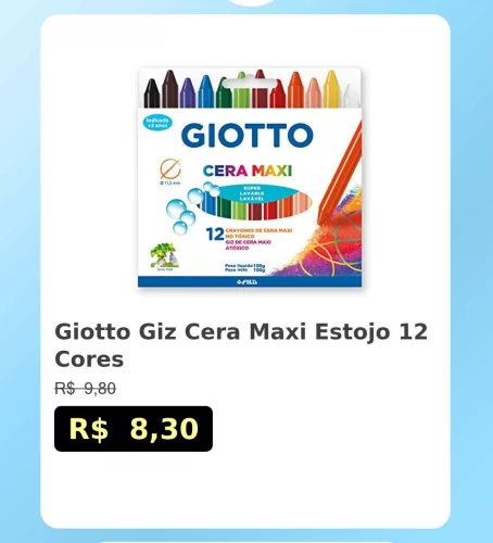 🛍️Giotto Giz Cera Maxi Estojo 12 Cores