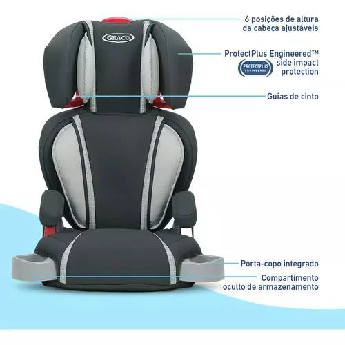 Graco Cadeira de Carro Infantil TurboBooster 2 em 1 - Cinza