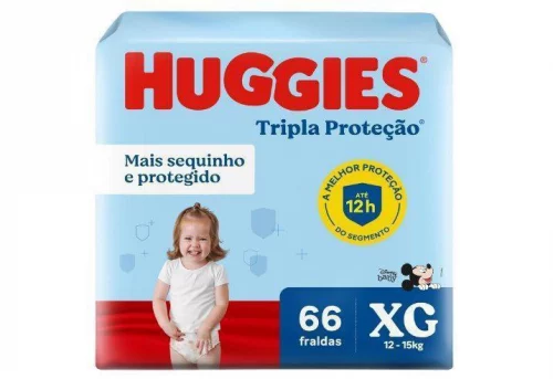 Huggies Fralda Tripla Proteção XG 66 Un