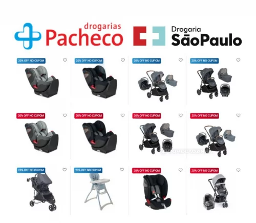 ✨Itens de transporte e cuidado infantil com 20% off com cupom
