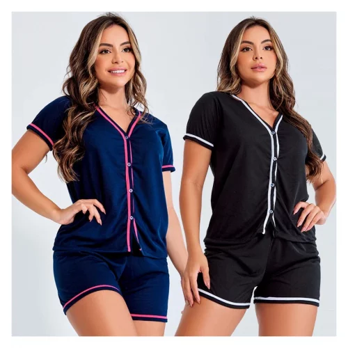 Kit 2 Pijamas Americanos Amamentação Baby Doll Blogueirinha
