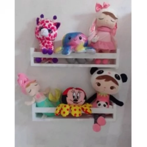 KIT 2 Prateleiras Infantil 100% MDF 40cm Decorar Quarto/ Sala/ Cozinha/Banheiro