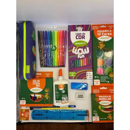 Kit Material Escolar Infantil 18 a 70 peças + Eiqueta Escolar