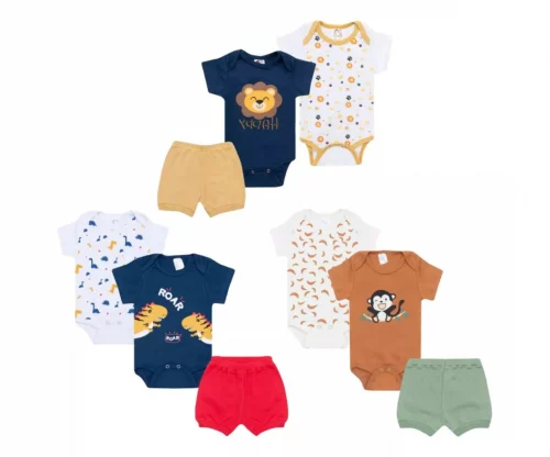 Kit Roupinhas para bebê 9 peças (o a 12M)