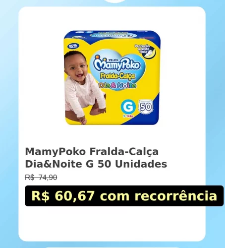 🛍️MamyPoko Fralda-Calça Dia&Noite G 50 Unidades