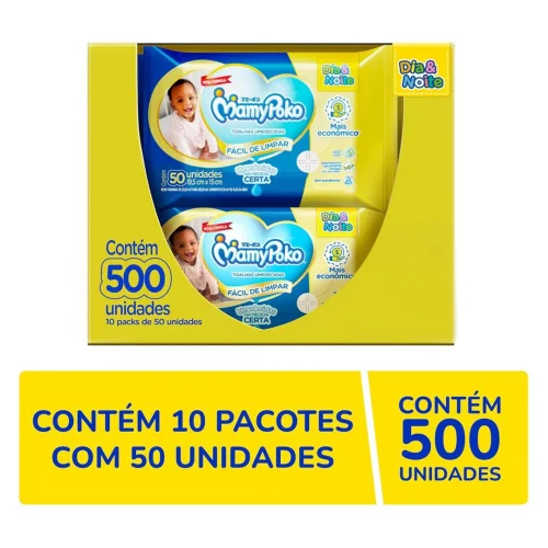 MamyPoko Lenços Umedecidos Dia&Noite 500 Unidades
