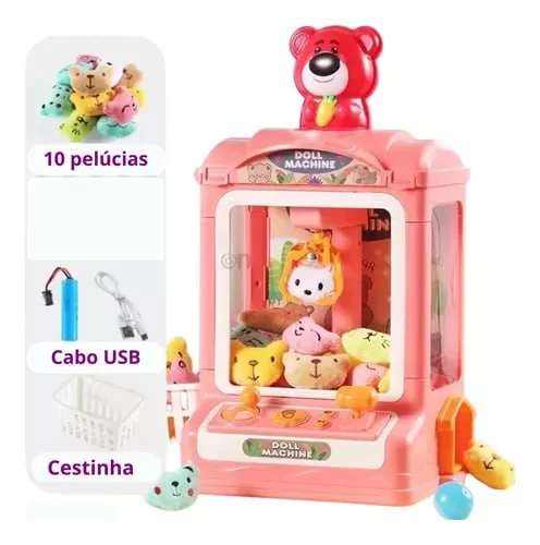 💚 Maquina De Pegar Bichinho Mini Infantil Garra 20 Brindes