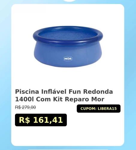 🛍️Piscina Inflável Fun Redonda 1400l Com Kit Reparo Mor