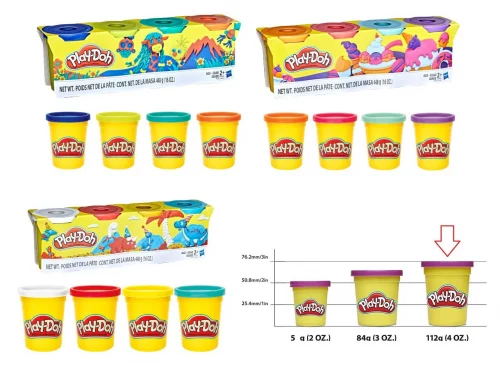 Play-Doh, Massinha de Modelar com (4 potes de 112g) - ITEM SORTIDO