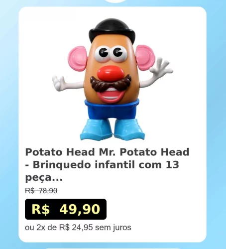 🛍️Potato Head Mr. Potato Head - Brinquedo infantil com 13 peças, para criança...