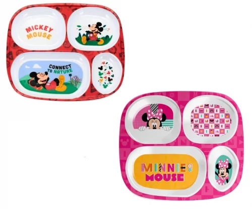 Prato com Divisória de Melamine Tuut Linha Disney