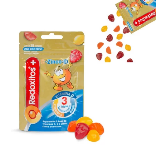 Redoxitos Vitamina Infantil, Sabor Mix de Frutas, contém 25 gomas