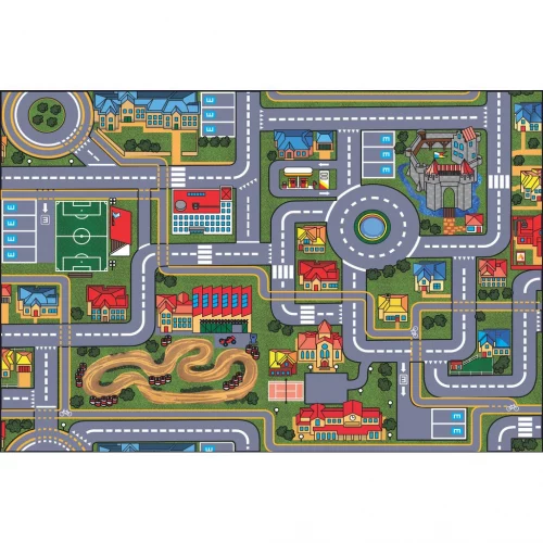 ✨ Tapete Infantil Criança Grande Pista Carrinho Hot 120x80cm