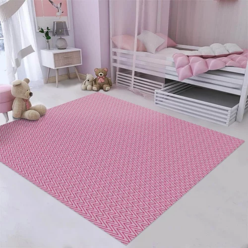 Tapete Quarto Bebe Infantil 1,00 X 1,40 Kids Emborrachado 100% Algodão Antiderrapante Geométrico/Moderno/Lavável