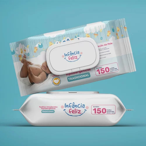 🛍️Toalhas Umedecidas Infância Feliz - Caixa com 12 Pacotes de 150 Lencinhos