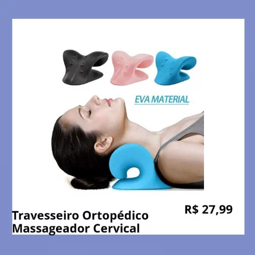 🔥 TRAVESSEIRO ORTOPéDICO MASSAGEADOR CERVICAL AUXíLIO POSTURA RELAXAMENTO INTESIVO MASSAGEM COLUNA MT212